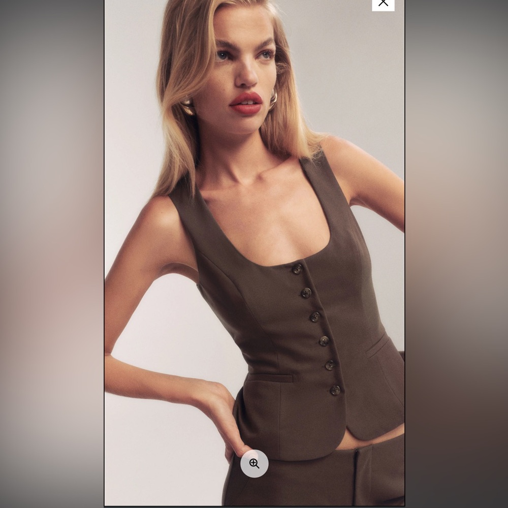 Reformation Delanie Top Vest in Brown (size 10)